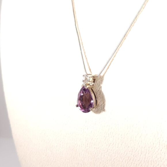 Amethyst Pendant Necklace Pre-Loved - Picture 4 of 10